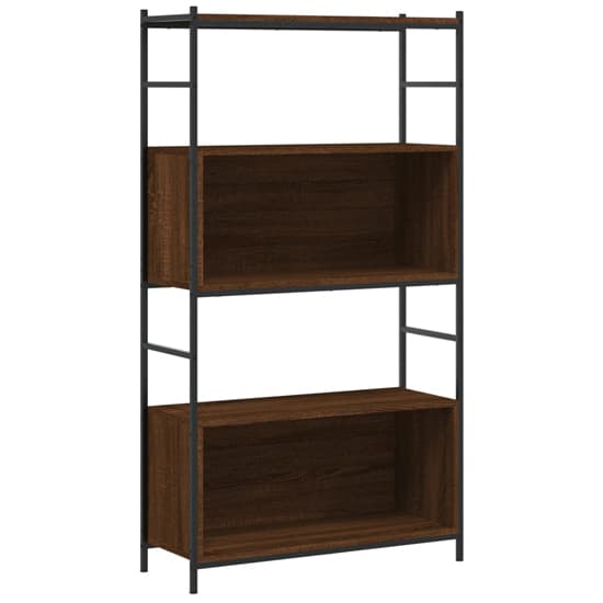 Tacey Wooden Bookcase With 2 Large Shelves In Brown Oak_2