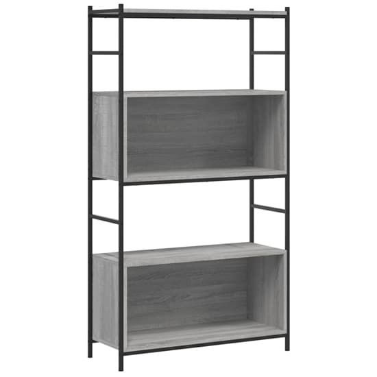 Tacey Wooden Bookcase With 2 Large Shelves In Grey Sonoma Oak_2