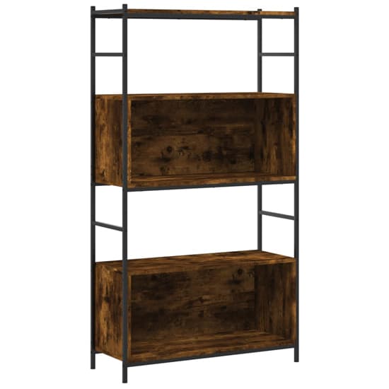 Tacey Wooden Bookcase With 2 Large Shelves In Smoked Oak_2