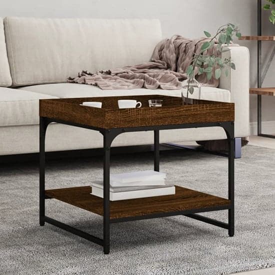 Tacey Wooden Coffee Table Square In Brown Oak_1