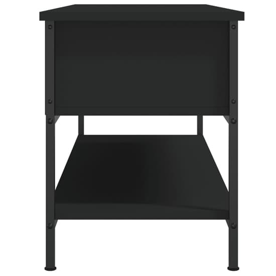 Tacey Wooden TV Stand With 2 Open Shelves In Black_4