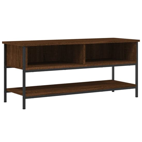 Tacey Wooden TV Stand With 2 Open Shelves In Brown Oak_2