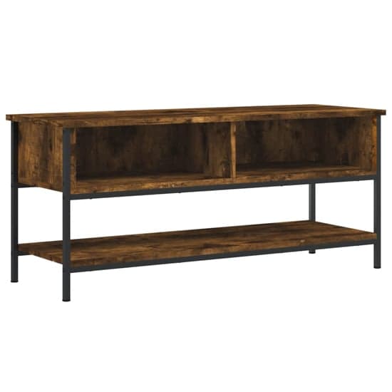 Tacey Wooden TV Stand With 2 Open Shelves In Smoked Oak_2