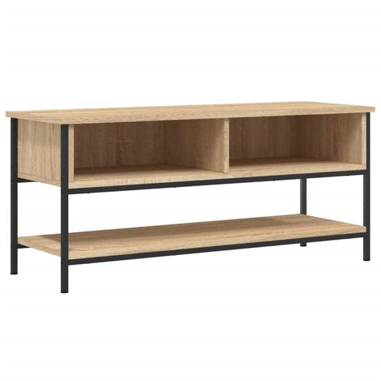Tacey Wooden TV Stand With 2 Open Shelves In Sonoma Oak_2