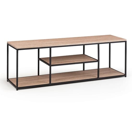 Tacita Wooden TV Stand With Shelves In Sonoma Oak_2