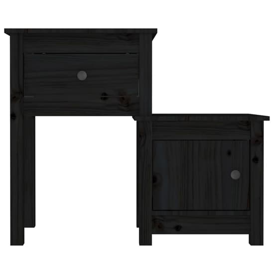 Tadria Pinewood Bedside Cabinet With 1 Door 1 Drawer In Black_4