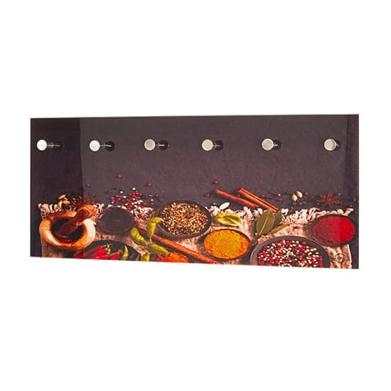 Tahoe Glass Wall Hung 6 Hooks Coat Rack In Spices Print_2