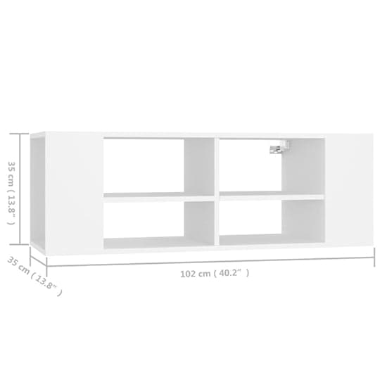 Taisa Wooden Wall Hung TV Stand With Shelves In White_5