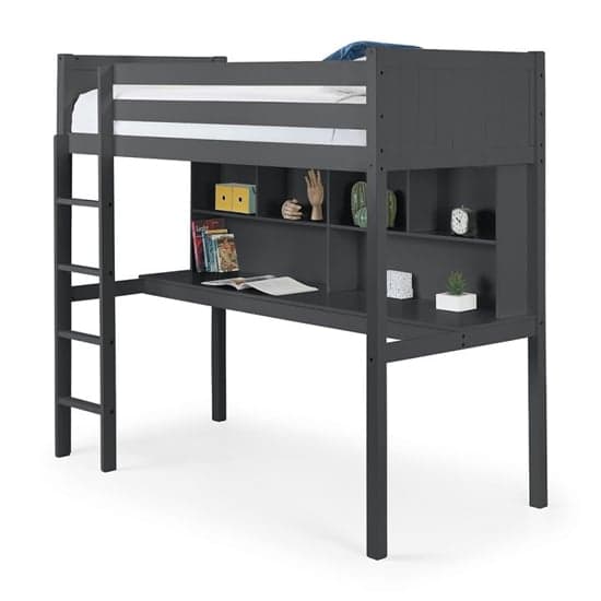 Takako Wooden Highsleeper Bunk Bed With Desk In Anthracite_2