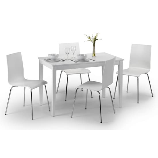 Tabea Wooden Dining Table In White Lacquer_2