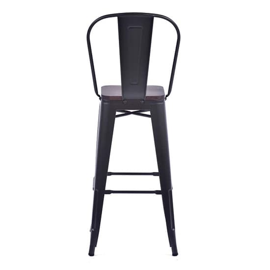 Talli Metal High Bar Chair In Black With Timber Seat_4