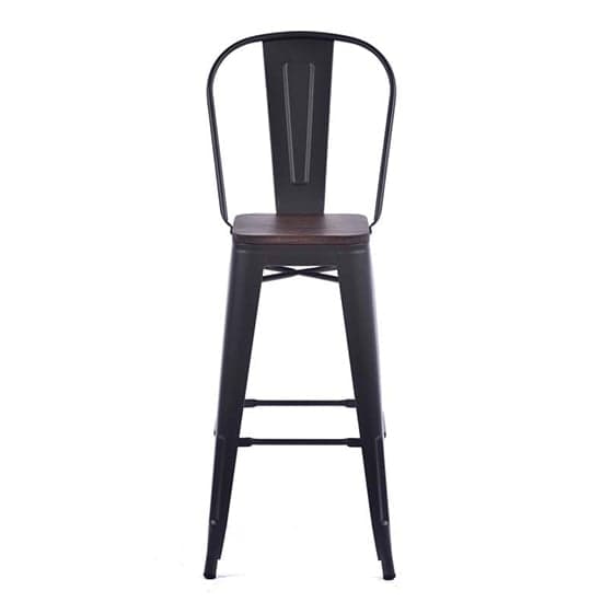 Talli Metal High Bar Chair In Gun Metal Grey With Timber Seat_2