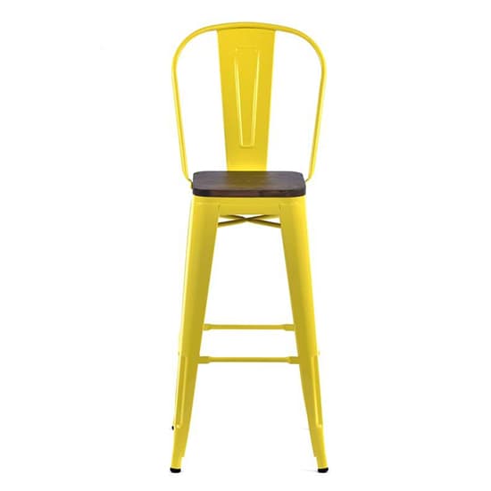 Talli Metal High Bar Chair In Yellow With Timber Seat_2