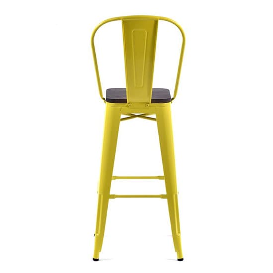 Talli Metal High Bar Chair In Yellow With Timber Seat_5