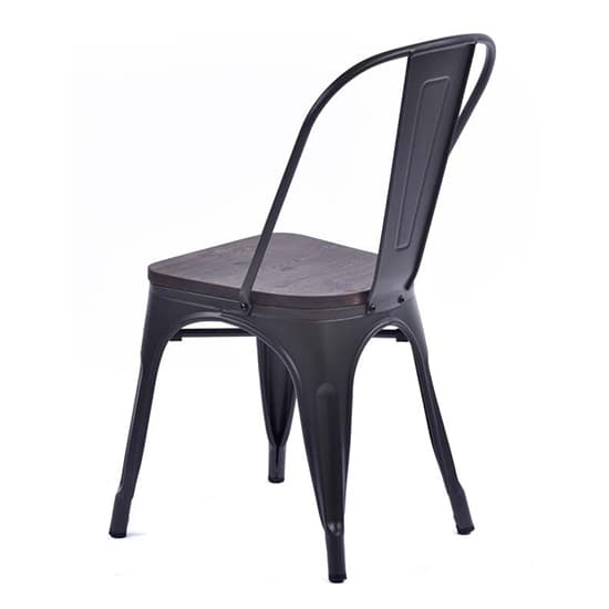 Talli Metal Side Chair In Black With Timber Seat_3