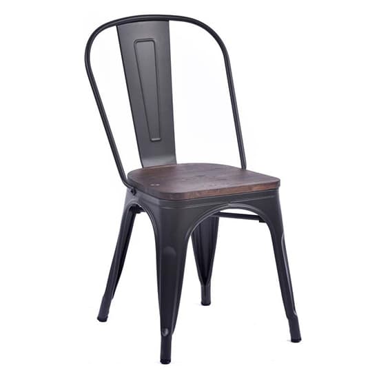 Talli Metal Side Chair In Black With Timber Seat_1