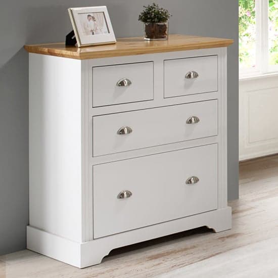 Talox Wooden Chest Of 4 Drawers In White And Oak_1