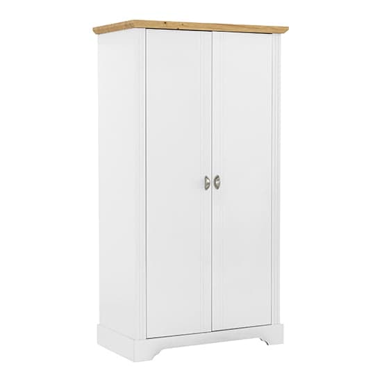 Talox Wooden Wardrobe With 2 Doors In White And Oak_2