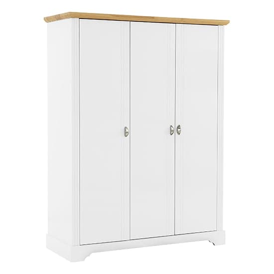 Talox Wooden Wardrobe With 3 Doors In White And Oak_2
