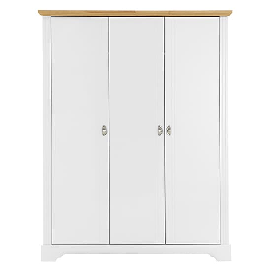 Talox Wooden Wardrobe With 3 Doors In White And Oak_3