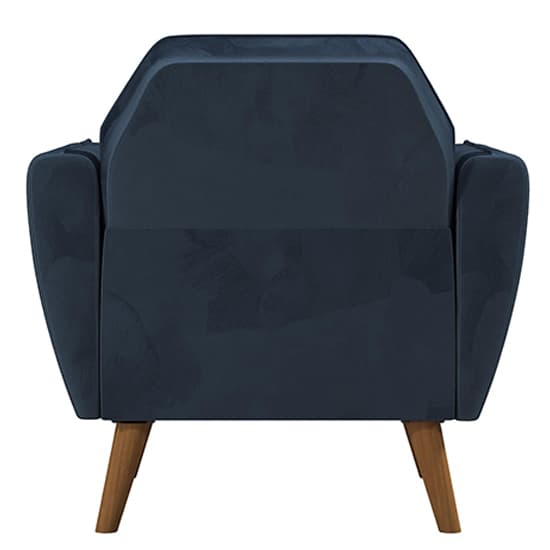Taluka Memory Foam Velvet Armchair With Wooden Legs In Blue_5
