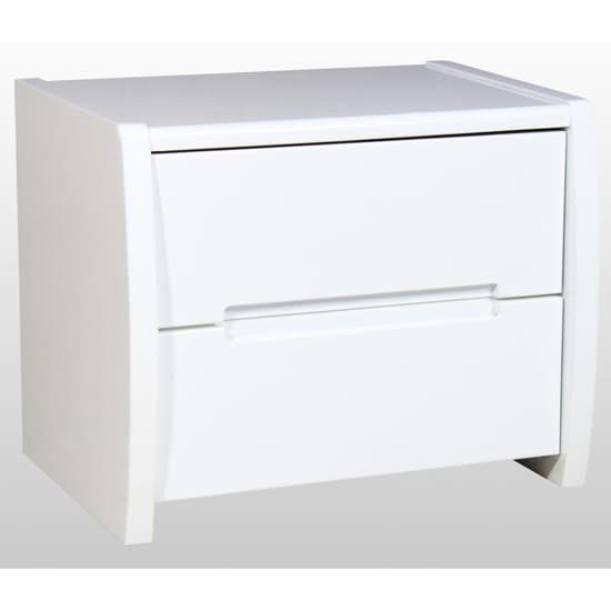 Tamsin High Gloss Bedside Cabinet With 2 Drawers In White_2