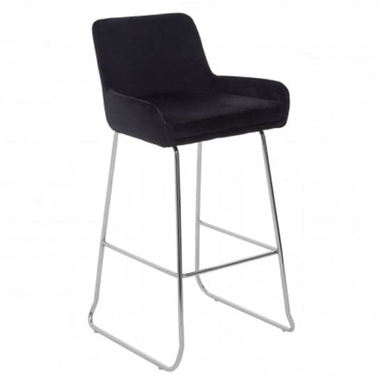 Tamzo Black Velvet Upholstered Bar Chair With Low Arms In Pair_2