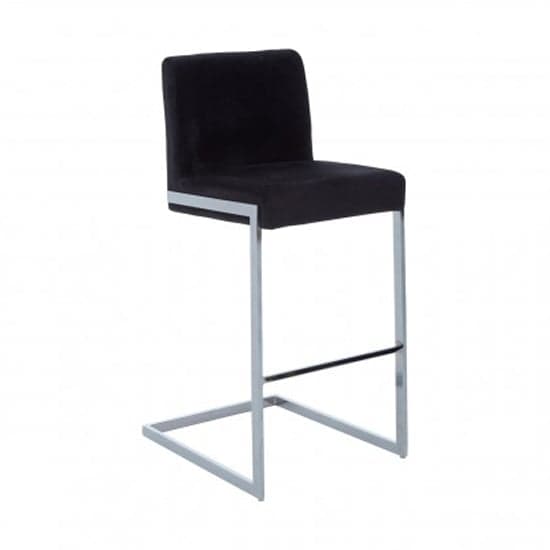 Tamzo Black Velvet Upholstered Bar Chair With Low Back In Pair_2