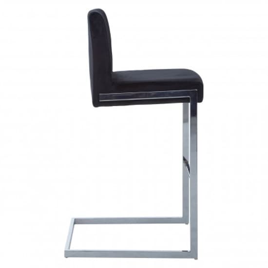Tamzo Black Velvet Upholstered Bar Chair With Low Back In Pair_4