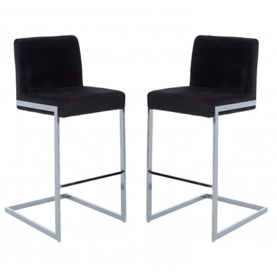 Tamzo Black Velvet Upholstered Bar Chair With Low Back In Pair_1