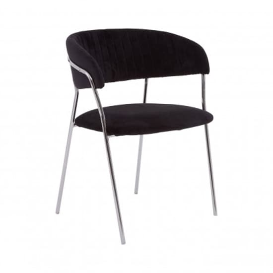 Tamzo Black Velvet Upholstered Dining Chairs In Pair_2