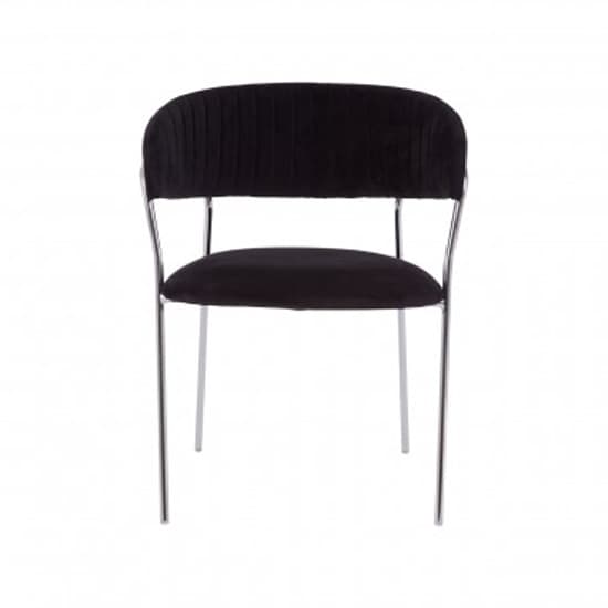 Tamzo Black Velvet Upholstered Dining Chairs In Pair_3