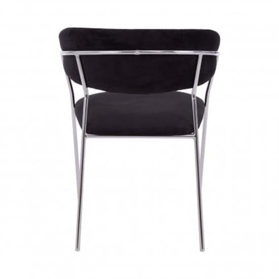 Tamzo Black Velvet Upholstered Dining Chairs In Pair_5