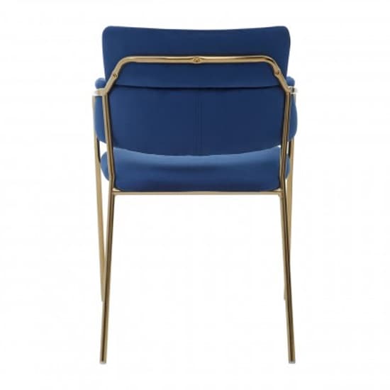 Tamzo Blue Velvet Dining Chairs And Gold Legs In Pair_5