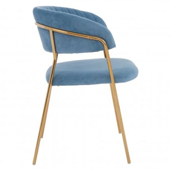 Tamzo Blue Velvet Dining Chairs With Gold Legs In Pair_4