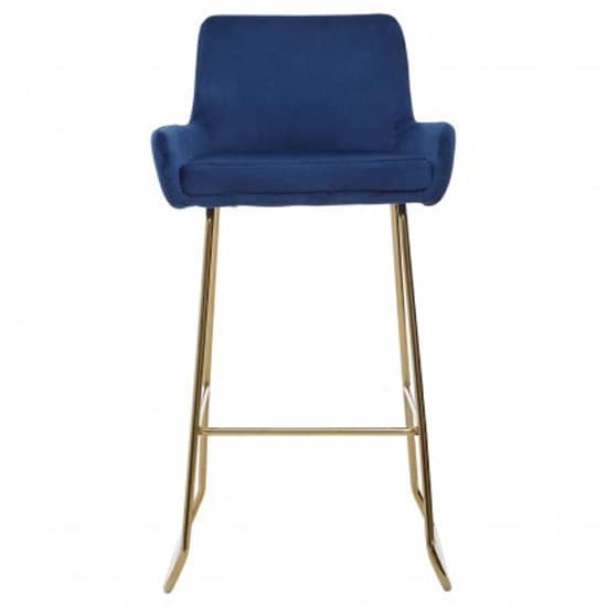 Tamzo Blue Velvet Upholstered Bar Chair With Low Arms In Pair_3