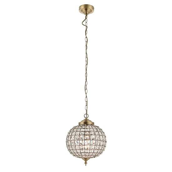 Tanaro Clear Glass Ceiling Pendant Light In Antique Brass_2
