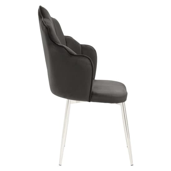 Tania Black Velvet Dining Chairs With Chrome Legs In A Pair_3