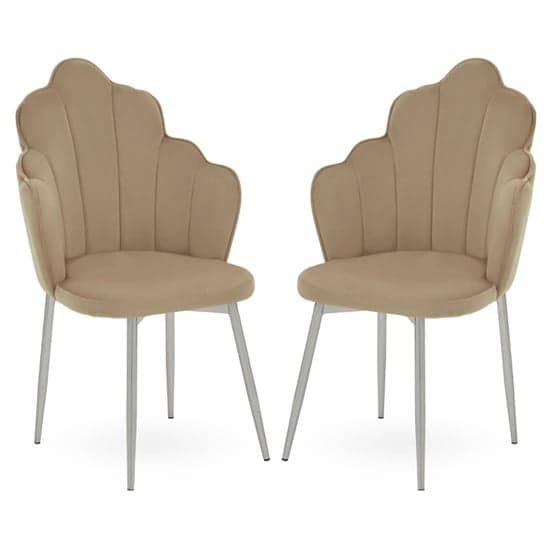 Tania Mink Velvet Dining Chairs With Chrome Legs In A Pair_1