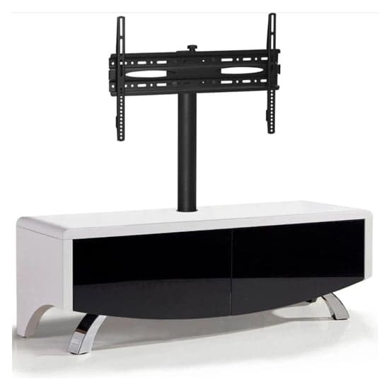 Wiley Ultra High Gloss TV Stand With 2 Doors In White And Black_2