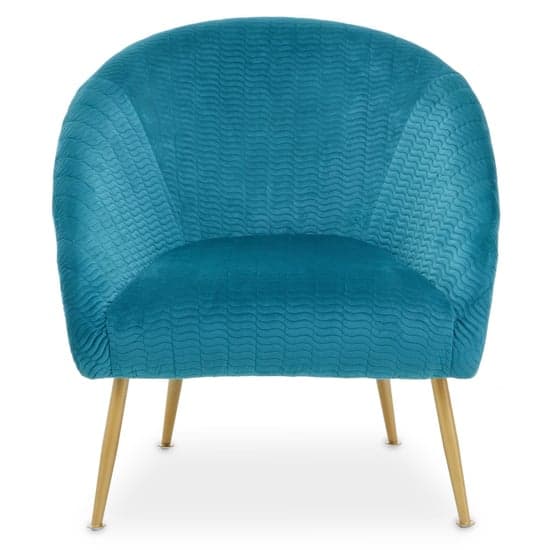 Tanya Velvet Occasional Chair With Gold Metal Legs In Blue_2