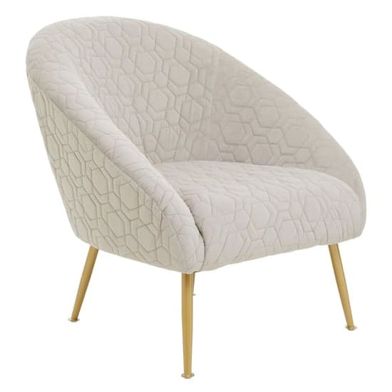 Tanya Velvet Occasional Chair With Gold Metal Legs In Natural_1