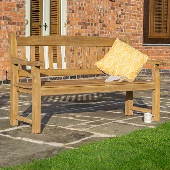 Taplow Outdoor 1.5m Wooden Seating Bench In Natural Timber_1