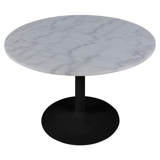 Taraji Marble Dining Table With Black Base In Guangxi White_3