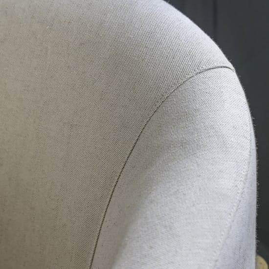 Taranto Fabric Armchair In Natural With Wooden Legs_3