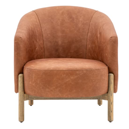 Taranto Faux Leather Armchair In Vintage Brown_2