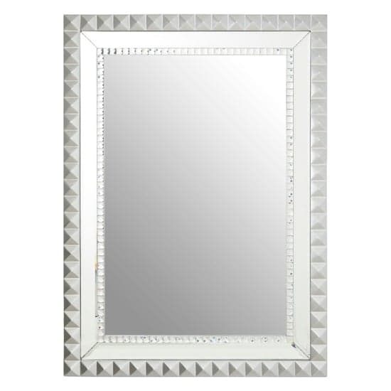 Tariku Rectangular Wall Bedroom Mirror In Silver Wooden Frame_2