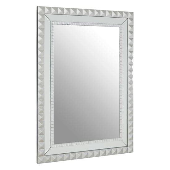 Tariku Rectangular Wall Bedroom Mirror In Silver Wooden Frame_1
