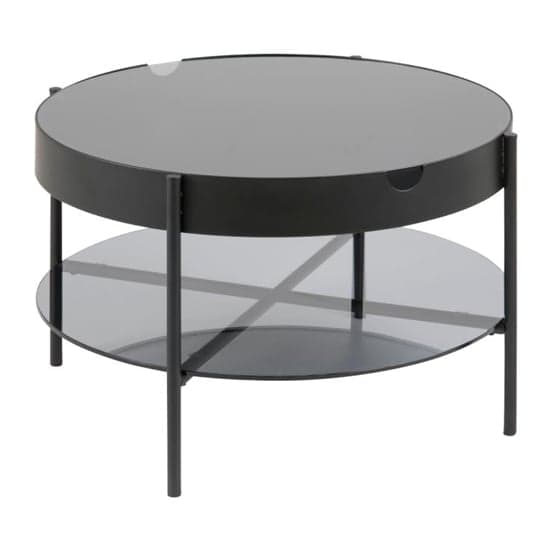 Tarrytown Smoked Glass Coffee Table With Black Metal Frame_2