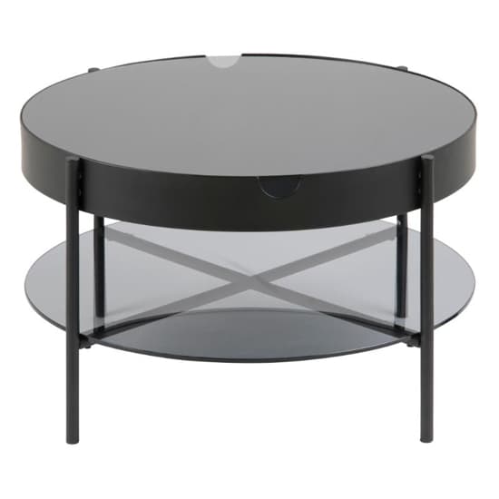 Tarrytown Smoked Glass Coffee Table With Black Metal Frame_4